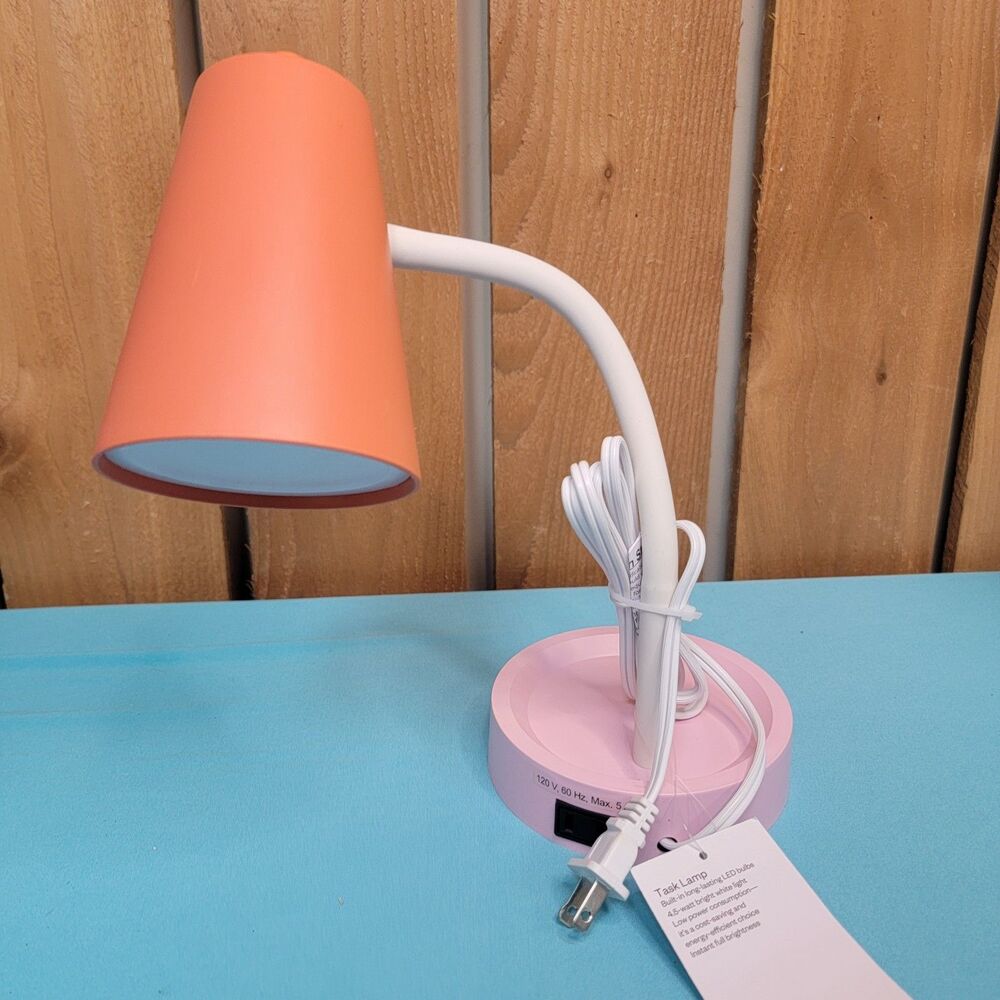 Room Essentials™ Task Table Lamp, Orange/Pink/White Color Block